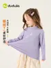 Camiseta interior térmica de invierno de cuello medio para niños Dudu para niños, camiseta de manga larga con forro polar para niñas, ropa infantil moderna para bebés