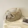 Outono 2026 Novo Bolsa de Pelúcia Fofa Solta Cor Sólida Estilosa Nicho Casual para o Dia a Dia Bolsa de Ombro Único Transversal