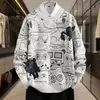 Suéter de punto con estampado de dibujos animados integral para hombres y parejas, cuello redondo, adecuado para estudiantes, otoño e invierno, venta al por mayor de fábrica transfronteriza