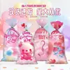 Bolsa de Empaque para Dulces de Palomitas de Maíz Pop Balloon para el Día de San Valentín Nuevo Patrón de Corazón Bolsillo Plano Transparente con Solapa Bolsillos para Pantalones