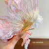Super Super Hada Mariposa Flor Flor de Seda Pasador Mariposa Grande Borla de Presión Trasera Todo-partido Antiguo Hanfu Accesorios para el Cabello