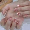 Amor doce de fudge irmãzinha arte de unha suave branco estilo ins pudim branco leite blush pôr do sol unhas finalizadas atacado