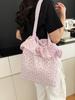 Bolsa de Tela Floral con Volantes para Mujer 2026 Nuevo Bolso Tote Trendy Estilo Hada Estilo Coreano Bolsa de Gran Capacidad