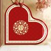 Felpudo de Entrada Festivo para Recién Casados con Forma Especial Felpudo de Entrada Fuera de la Puerta Alfombra para Pies de Entrada Puerta Roja Práctico y Resistente a las Manchas