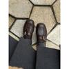 Zapatos de Piel Pequeños con Hebilla de Cinturón de Punta Cuadrada para Mujer 2025 Tacón Grueso Estilo Universitario Mocasines Zapatos Versátiles Casuales