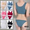 Nuevo Conjunto de Lencería Íntima de Seda de Hielo Sin Costuras Conjunto Íntimo para Mujer Tirante Ancho Chaleco Deportivo Sin Costuras Conjunto de Bragas Sexy