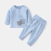 Calças de outono e inverno para crianças, roupas de outono, roupa íntima para bebês, meninos e meninas, algodão estampado, fivela de ombro, duas peças, cintura alta, calças de outono