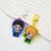 Llavero de Pegamento Acrílico Periférico de Animación de Estrella Personalizado DIY Llavero de Dibujos Animados Creativo Colgante para Mochila Escolar