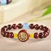 Folheto Contas de Ábaco Jacarandá Contas de Pedra Luminosa DIY Ébano 8mm Pulseira para Homens e Mulheres Pulseira de Casal Wen Play Joias