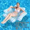 Novo produto transfronteiriço: rede de dormir inflável transparente listrada de quatro tubos, boia de piscina, dispositivo flutuante para uma pessoa, boia aquática de PVC espessado