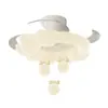 Lámpara Ventilador para Sala de Estar Estilo Nórdico Crema Creativa Rosa Restaurante Dormitorio Pasillo Lámpara Ventilador de Techo Paquete Combinado para Toda la Casa