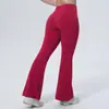 Calça legging de yoga sem costura de cintura alta com efeito empina bumbum para mulheres, adequada para corrida ao ar livre, academia e esportes, calça de yoga flare de perna larga