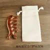 Peine de Masaje de Sándalo Natural para Terapia de Meridianos de la Cabeza, Peine Gua Sha Anticaída del Cabello, Peine de Dientes Anchos y Espaciados Grandes, Artículo de Regalo, Peine de Madera Maciza