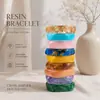 Pulsera de resina degradada color café de venta caliente transfronteriza para mujer, pulsera curva, anillo de amistad, joyería de alta gama de moda al por mayor