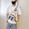 Mochila Transversal Esportiva para Homens e Mulheres, Bolsa de Peito Moderna e Cool de Grande Capacidade, Estilo Japonês Cor Contrastante Estilo Coreano Casual Estudante Bolsa de Ombro