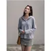 Suéter Holgado de Punto a Rayas con Capucha para Mujer Versátil 2026 Otoño Nuevo Cárdigan de Punto Relajado