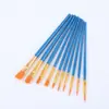 Pincel de Tinta a Óleo Acrílico de Nylon 10 Peças Caneta de Traço Fino para Estudante de Arte Caneta de Pintura Colorida Caneta de Pintura Infantil Cabelo Macio Giz de Cera