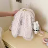 Mochila de Moda Trendy para Mujer de Gran Capacidad con Orejas Caídas de Conejo 2026 Bordado Lindo de Lunares Estilo Coreano Colgante Fresco