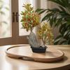 Madeira artificial de alta qualidade que muda de cor, com aspersão dourada, árvore banyan falsa, planta de vaso de chão, decoração de flor interna para sala de estar, bonsai verde falso