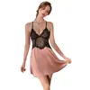 Kamai Xue Pijamas Sexys Satén Encaje Camisón Francés Espalda Descubierta Conjunto Puro Deseo Camisola Conjunto de Ropa para el Hogar 2172