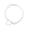 Collar elegante con forma de mariposa y cadena de bola estilo Ins Cool para mujer, gargantilla con cadena de clavícula, collar corto, diseño de nicho para mujer.