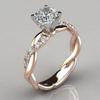 Brocado de nube joya deseo caliente nuevo oro chapado en oro rosa de 18k anillo de diamante cuadrado de princesa anillo de compromiso europeo y americano
