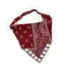 Pañuelo Triangular de Cabeza con Estampado Paisley Retro Americano, con Diseño Elástico y Hebilla Metálica en Forma de V, Pañuelo de Cabeza Moderno y Versátil