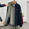 Chaqueta gruesa y cálida de forro polar estilo noruego, abrigo de algodón de doble capa, chaqueta gruesa, resistente al frío, cuello alto, múltiples bolsillos, disponible en tallas grandes