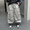 Overol para Niños Primavera/Otoño 2026 Estilo Nuevo Niños Holgado Fresco Guapo Estilo Calle Casual Deportes Pantalones de Pierna Ancha Moderno