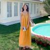 Vestido Bohemio Amarillo de Tirantes para Mujer Verano Dali Yunnan Turismo Vacaciones Junto al Mar Dopamina Vestido de Playa