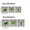 Pegatinas de Plantas en Maceta de Lujo Sencillas y Accesibles Más Vendidas de Temu para Sala de Estar, Pasillo, Entrada, Autoadhesivas, Impermeables y Antiincrustantes