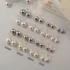 Pendientes de zapato de tacón alto de plata de ley S925 con perlas redondas de Swarovski, elegantes pendientes de perla de plata de ley para mujer