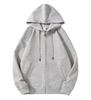 Sudadera con cremallera y logo personalizado, Transfronteriza, Forrada de forro polar de 400g, Capucha de doble capa, Sudadera con cremallera para hombre, talla grande