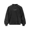 Sudadera redonda estilo retro americano desgastada para hombre, holgada y casual, con estampado de silueta y diseño desgastado inspirado en el punk