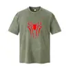 Nova Camiseta Retro Americana Lavada com Efeito Desgastado de Manga Curta para Homens e Mulheres, Verão 230g Gola Redonda Casual Roupas Estampadas