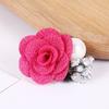 Accesorios de simulación de rosas de tela de perlas de moda europea y americana hechos a mano, accesorios para el cabello con flores DIY, accesorios de ropa al por mayor
