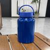 Moda pote de espaço de pintura de borracha ao ar livre alça portátil esportes garrafa de viagem homens e mulheres de aço inoxidável copo térmico de grande capacidade