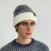 Chapéu Masculino de Outono e Inverno Estilo Coreano Moderno Quente Tricotado Japonês Versátil Touca com Proteção de Orelha em Lã para Mulher