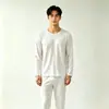 Conjunto de Ropa para el Hogar de Manga Larga 100% Algodón para Hombre con Pantalones Adecuado para Usar Afuera