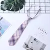 Corbata JK Japonesa para Mujer Talla Única Estilo Perezoso Universitario Accesorios de Uniforme Escolar para Estudiantes Pequeños Corbata Cuadros Hombre