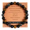 Pulsera de Turmalina Negra y Obsidiana Transfronteriza Pulsera de Cristal Unisex Pulsera de Ágata para Hombre Venta al por Mayor Amazon