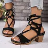 Zapatos Casuales de Tacón Alto Huecos con Punta Abierta 2026 Verano Nueva Moda Sandalias de Moda con Tacón Grueso Zapatos de Suela Gruesa para Mujer Tallas Grandes