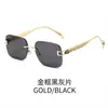 Gafas de Sol sin Marco Degradadas para Mujer, Estilo Coreano de Moda con Montura Grande Adelgazantes para Hombre, Gafas Transfronterizas de Alta Calidad
