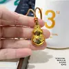 Collar de Calabaza Auspiciosa con Patrón de Hielo Triturado de Pepita de Oro y Doble Bendición, Cadena para Clavícula de Diseño de Alta Gama en Oro Simulado