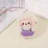 Acessório de broche criativo de ovelha de pelúcia e urso corado, acessório de cabelo de animal de desenho animado, acessório para bolsa e chapéu, atacado
