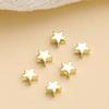 Cobre banhado a ouro real 14K ouro cinco pontas estrela contas pequenas estrelas através de contas buraco diy handmade corda jóias brincos material