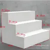 Estante de exhibición tipo escalera, estante de exhibición de tablero de espuma de PVC, estante trapezoidal de tablero de densidad blanco, gabinete escalonado, estante de almacenamiento tipo isla