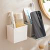Rack de armazenamento de parede, banheiro sem perfuração, caixa de armazenamento montada na parede, suporte de telefone celular tipo gaveta, caixa de armazenamento de escova de dentes