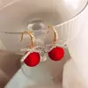 Brincos de Bolinha Vermelha de Alta Qualidade para Mulheres, Estilo Coreano, Brincos Modernos e Estilosos, Novos Acessórios de Orelha Versáteis da Moda 2026