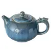 Cambio de Horno Esmalte Tianmu Tetera Cerámica Juego de Té Kung Fu Tetera Gentian Tetera Jianzha Burbuja Tetera Xishi Regalo Logotipo